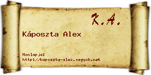 Káposzta Alex névjegykártya