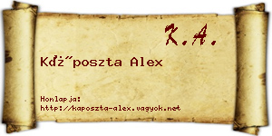 Káposzta Alex névjegykártya
