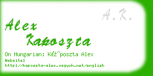 alex kaposzta business card